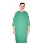 Patient gown back open half sleeve with matching piping, tie-able, Sizes XS-9X