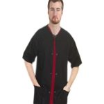 Scrub Jacket 3 pocket solid half sleeve unisex with snap button OR plastic button OR zip