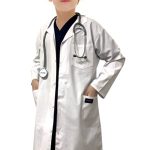 Children's / kids labcoat 3 pocket full sleeve in poplin fabric with Plastic Buttons