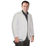 Consultation labcoat men full sleeve with plastic buttons 3 pockets in twill fabric