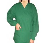 Full sleeve with rib scrub set 4 pocket solid ladies (2 pocket top and 2 pocket pant)