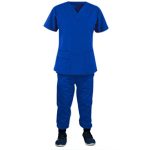 Jogger Scrub Set 4 pocket solid unisex half sleeve (Top 2 Pockets and Jogger Pant 1 Cargo Pocket, 1 Back Pocket) in 37 Colors, Sizes XXS-12XL, Poplin Fabric