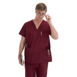 Microfiber scrub set 6 pocket half sleeve unisex (3 pocket top with pencil pocket & 3 pocket pant)