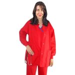 Scrub Jacket 2 pocket solid unisex full sleeve with rib and plastic butto