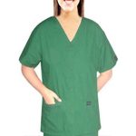 Scrub set 4 pocket solid ladies front open v-neck with snap buttons half sleeve (2 pocket top 2 pocket boot cut pant)