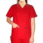 Scrub set 5 pocket solid ladies half sleeve (top 2 pocket with 1 pencil pocket and pant 1 cargo pocket & 1 back pocket)