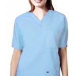 Scrub set 9 pocket unisex solid half sleeve (3 pocket top 6 pocket pant half elastic with drawstring)